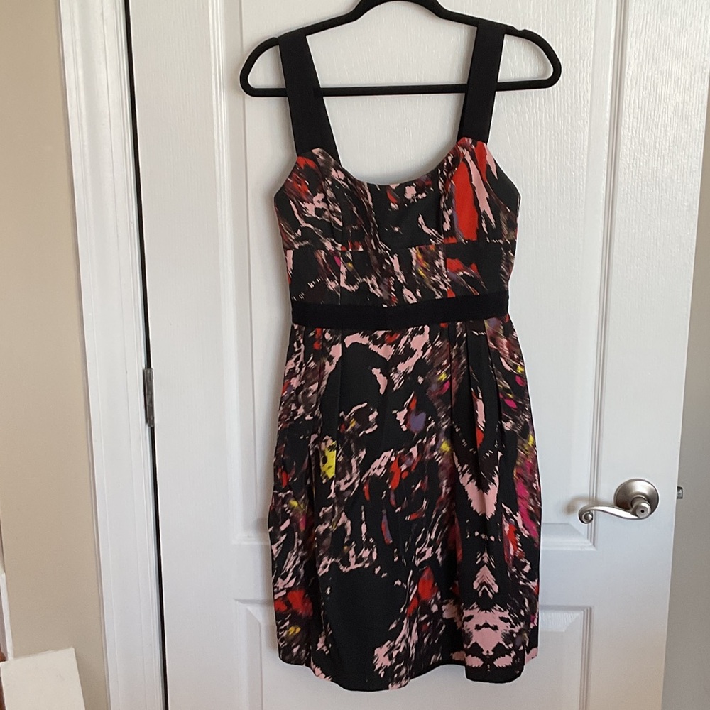 Milly of New York Black and Multicolor Mini Dress